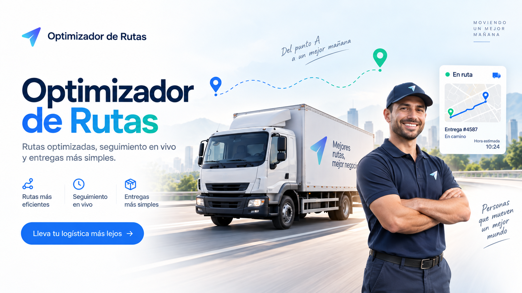 Optimizador de Rutas — rutas optimizadas, seguimiento en vivo y entregas más simples.